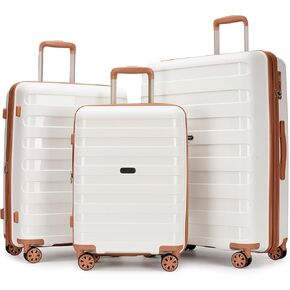 2 piece luggage set Anti-scratch PP Material Hardside uggage, Carry-On,20inch and 28inch Lightweight Spinner all size Expandable double seal Suitcase