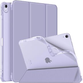 Fintie SlimShell Case for iPad Air 13-inch (M2) 2024 - Lightweight Soft TPU Protective Stand Back Case with Pencil Holder, Translucent Frosted Cover, Auto Wake/Sleep, Lilac Purple