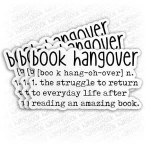 (3Pcs) Book Hangover Definition Stickers, Reading Book Lover Kindle Bookish Reader Booktok 3" Die-Cut Waterproof Vinyl Sticker for Kindle Laptop Water Bottle Gifts for Her Him Adults 3 Inches