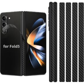 4 Pack for Samsung Galaxy Z Fold 5 Hinge Protector Skin Wrap Phone Cover Film Sticker Carbon Fiber 3M Flexible PVC Vinyl Thin Decal Protective Film for Side Border HD Clear