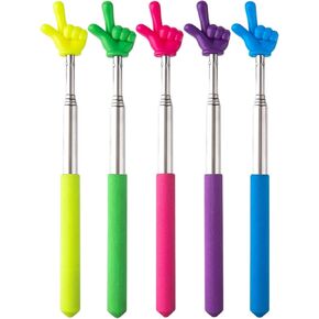 5 Pcs Retractable Teacher Pointer Sticks - Colorful Hand Pointer Stick for Classroom, Extendable Finger Pointing Tool for Teachers and Students, School Supplies for Reading and Presentation