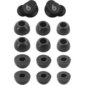 Foam Eartips Compatible with Beats Solo Earbuds, 6 Pairs S/M/L Sizes Anti Slip Soft Memory Foam Earbuds Tips Ear Tips Replacement, Compatible with Beats Solo Buds Black 6 Pairs