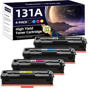 خرطوشة حبر 131A مكونة من 4 قطع بديلة لطابعة HP 131A CF210A تعمل مع Pro 200 Color MFP M276nw M251nw M251n M276n (أسود، سماوي، أصفر، أرجواني)