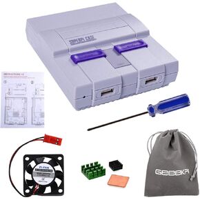 GeeekPi Retroflag SUPERPI CASE UCase NESPI CASE SNES Case with Functional Power Button and Reset Button, with Raspberry Pi Heatsink Fan for Raspberry Pi 3 B+ & Raspberry Pi 3/2 Model B/B+