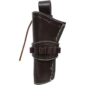 Western Cowboy Gun Holster Heritage Rough Rider Holster for Revolver with Ammo Loops Tooled Leather Pistol Holster