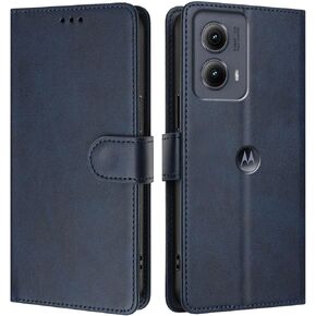 Wallet Case for Motorola Moto Edge 2024 5G, [RFID Blocking] 3 Card Holder Stand [Shockproof TPU Interior Case] PU Leather Magnetic Protective Flip Case for Moto Edge 2024 5G, Black YBW