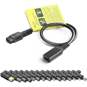 HKY USB C to DC Adapter 15PCS DC Cable Kit Universal Laptop Charger Fit 20V PD Charger 100W 90W 65W 45W to Charge 19V~20V Dell HP Gateway Lenovo Acer ASUS Samsung Laptops Speaker TV Monitor Soundbar