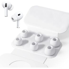 3 Pairs Earplugs for AirPods Pro and AirPods Pro 2nd Generation, for AirPods Pro/Pro 2 Silicone Earplugs Built-in Dust Filter with Noise Reduction Hole (XS/S/L) White