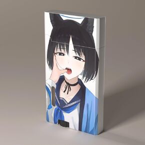 Anime Girl Windproof Flame Adjustable Lighter,Cool,Jet Torch Flame Lighters,Butane Refillable Torch,BBQ Candles Camping (No Butane Fuel)