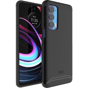 TUDIA DualShield Designed for Motorola Edge 5G UW/Moto Edge 2021 Case - Slim Heavy Duty Tough Dual Layer Protection - Matte Black in Saudi Arabia