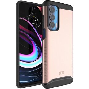 TUDIA DualShield Designed for Motorola Edge 5G UW Case/Moto Edge 2021 Case, [Merge] Shockproof Military Grade Slim Heavy Duty Tough Dual Layer Protection for Moto Edge 5G UW Case - Matte Black