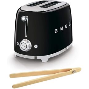 Smeg TSF01CRUS 50's Retro Style Toaster Bundle with Bamboo Tongs - (Cream) 2 Slice in Kuwait