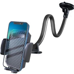 Phone Holders for Your Car - 13 Inch Gooseneck Long Arm Car Phone Holder, Strongest Suction Cup Wind & Dashboard Windshield Car Phone Mount Stand for iPhone 15 Pro Max 14 Samsung, Truck, SUV