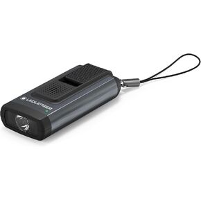 Ledlenser K6R Safety Alert Ultra-Compacted Foldout USB-A Rechargeable Keychain Flashlight 400 Lumens in Gift Box, Gray