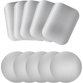 Bewudy 10 Pcs Adhesive Thin Metal Plates (Compatible with Magnetic Mounts), Self-Adhesive Metal Plates, Metal Plates for Cars Metal Plates for Phones, Metal Plates for Phone Case (Silver)