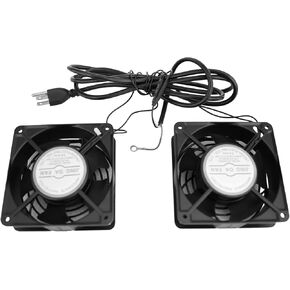 Network Cabinet Fan Pair of Roof Rackmount Muffin Fans 4.75"X4.75"X1.5" Noise Level 50dba Steel Frame Ventilation with 110V AC/Ground Cable