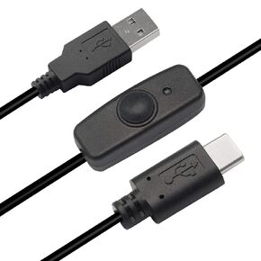 PNGKNYOCN Raspberry Pi Power Switch, 3.9FT with Indicator Light Raspberry Pi 4 Power Switch Type A to Type C USB Cable for Raspberry Pi 4