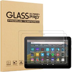 [2-Pack] EpicGadget Glass Screen Protector for All-New Fire HD 8 / Fire HD 8 Plus/Fire HD 8 Kids 14/12th/10th Generation (2024/2022/2020) - Tempered Glass Film/High Definition / 9H Hardness