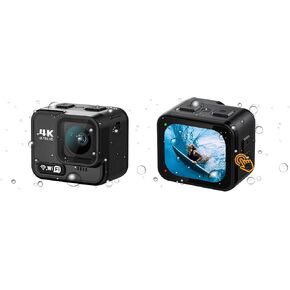 Action Camera Underwater Camera Body Waterproof 68FT Vlogging Camera 4K 60FPS EIS 20MP Mini Cube Size 2.1" HD LCD Touch Screen 32G Memory Card Black