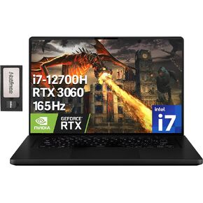ASUS ROG Zephyrus Gaming Laptop, 16" FHD+ 165Hz Display, Intel Core i7-12700H, 40GB DDR5, 4TB SSD, RGB Backlit Keyboard, NVIDIA GeForce RTX 3060, Win 11 Pro, WiFi 6, Black, 128GB Docking Station Set