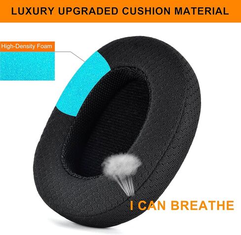Ear Pads Compatible with Sennheiser HD 4.50BT, HD 4.50, HD 4.50BTNC, HD 4.50SE, HD 4.40BT, HD 4.30G, HD 4.20S, HD 458BT, HD 450, HD 450BT, HD 400S, HD 350BT Headset (Black Breathable Fabric) in Kuwait