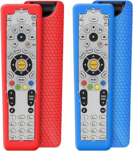 2 حزمة حالة وقائية لجهاز التحكم عن بعد DirecTV RC66RX، غطاء سيليكون مقاوم للصدمات وحدة التحكم عن بعد حامي استبدال الجلد متوافق مع DirecTV RC64 RC65 RC66 IR / RF عن بعد - أحمر، أزرق in Kuwait