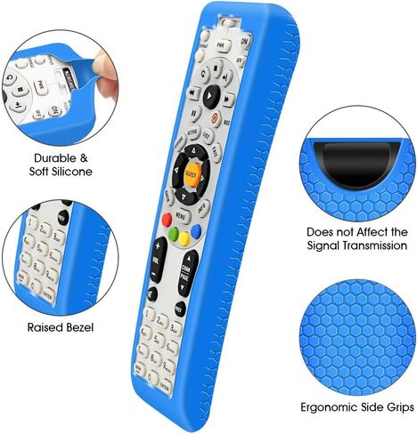 2 حزمة حالة وقائية لجهاز التحكم عن بعد DirecTV RC66RX، غطاء سيليكون مقاوم للصدمات وحدة التحكم عن بعد حامي استبدال الجلد متوافق مع DirecTV RC64 RC65 RC66 IR / RF عن بعد - أحمر، أزرق in Kuwait