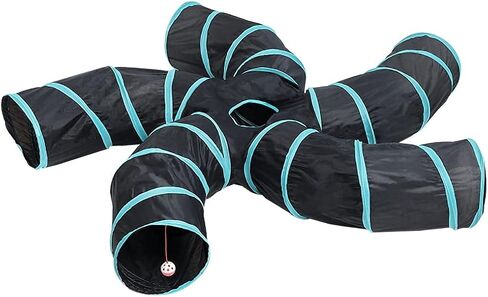 Cat Tunnels, Pet Ferret Rabbit Bunny Tunnels Tubes Subway Habitats, S-Style, DIY Cat Peekaboo Maze House Tent Bed, Kitten Interactive Toy (YY Type Tubes) in Kuwait