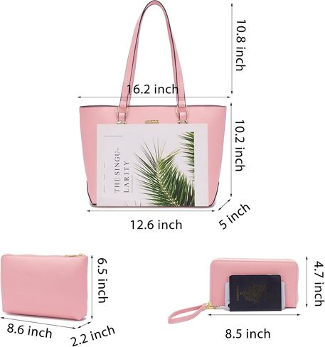 Purses And Wallets Set For Women Work Tote Satchel Handbags Shoulder Bag Top Handle Totes Purse With Matching Wallet in Saudi Arabia