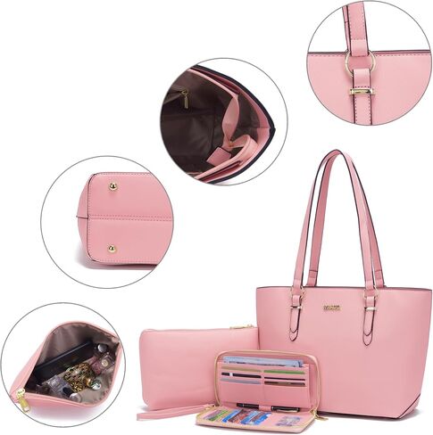 Purses And Wallets Set For Women Work Tote Satchel Handbags Shoulder Bag Top Handle Totes Purse With Matching Wallet in Saudi Arabia