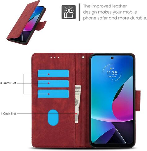Asuwish Phone Case for Motorola Moto G Pure 2021 Wallet Cover with Tempered Glass Screen Protector Flip Wrist Strap Credit Card Holder Slot Stand Cell MotoGPure MotoG GPure XT2163DL 6.5 Women Purple in Saudi Arabia