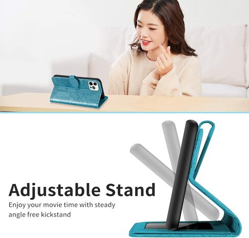 Case for iPhone 16 Pro Wallet Case, iPhone 16 Pro Case Leather with Strap Card Holder Magnetic Kickstand Shockproof Protective Case for iPhone 16 Pro 6.3 inch Life Tree Blue in Saudi Arabia