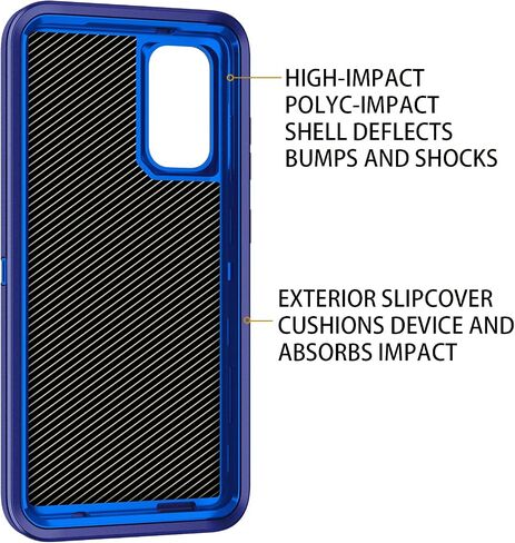 for Galaxy S20 5g Case,Shockproof Dropproof Dustproof 3-Layer Full Body Protection Rugged Heavy Duty High Impact Hard Cover Case for Galaxy S20 6.2 inch,Black in Saudi Arabia