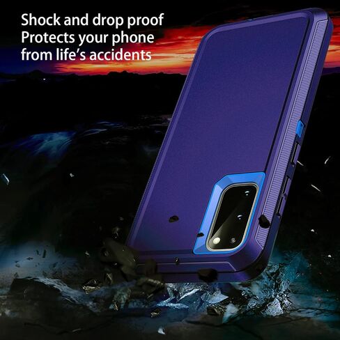 for Galaxy S20 5g Case,Shockproof Dropproof Dustproof 3-Layer Full Body Protection Rugged Heavy Duty High Impact Hard Cover Case for Galaxy S20 6.2 inch,Black in Saudi Arabia