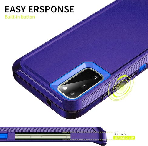 for Galaxy S20 5g Case,Shockproof Dropproof Dustproof 3-Layer Full Body Protection Rugged Heavy Duty High Impact Hard Cover Case for Galaxy S20 6.2 inch,Black in Saudi Arabia