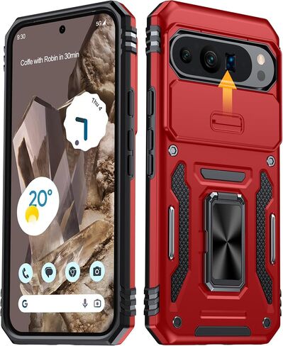 ANTSHARE for Google Pixel 9 Pro XL Case (2024), Pixel 9 Pro XL Case with [Slide Camera Protector] [360° Rotatable Kickstand] Military Grade Shockproof Case for Pixel 9 Pro XL 6.8’’- Black in Saudi Arabia