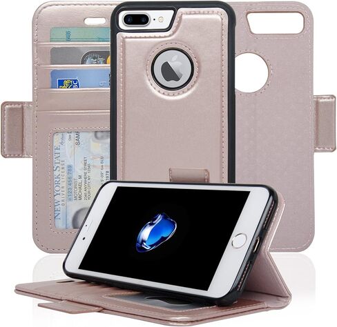 حافظة Navor المغناطيسية القابلة للفصل حماية RFID، فتحة الشعار، متوافقة مع iPhone 7 Plus [سلسلة Vajio] بني (IP7PVJBR) in Kuwait