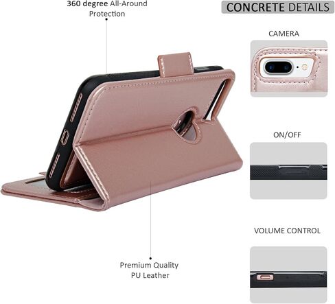 حافظة Navor المغناطيسية القابلة للفصل حماية RFID، فتحة الشعار، متوافقة مع iPhone 7 Plus [سلسلة Vajio] بني (IP7PVJBR) in Kuwait