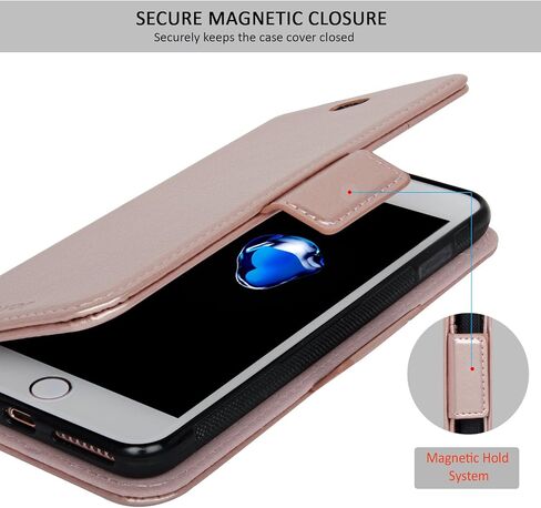 حافظة Navor المغناطيسية القابلة للفصل حماية RFID، فتحة الشعار، متوافقة مع iPhone 7 Plus [سلسلة Vajio] بني (IP7PVJBR) in Kuwait