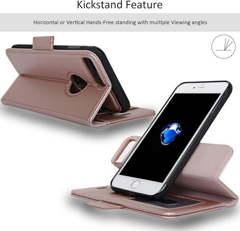 حافظة Navor المغناطيسية القابلة للفصل حماية RFID، فتحة الشعار، متوافقة مع iPhone 7 Plus [سلسلة Vajio] بني (IP7PVJBR) in Kuwait