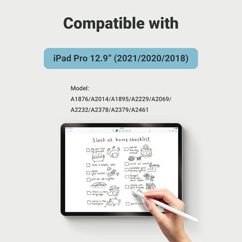 SenseAGE 2 Pack Paperfeel Screen Protector For iPad Pro 12.9 inch, Paperfeel Writing Screen Protector, Hand Writing, High Responsive, Anti Glare iPad protector, Compatible with iPad Pro 12.9 inch (2021/2020/2018) in Saudi Arabia