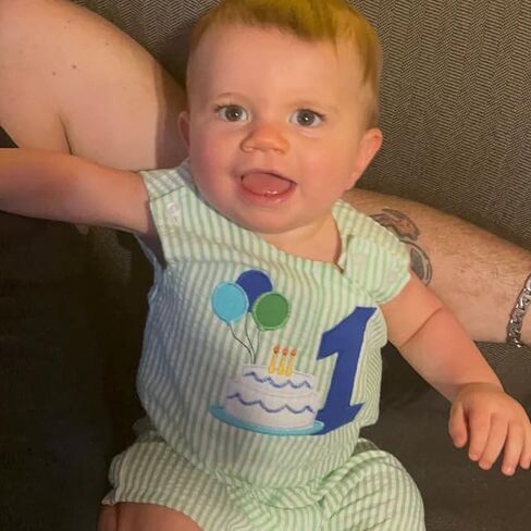 Baby Boy First Birthday Outfit Sleeveless 1st Birthday Romper Jumpsuit One Piece Bodysuit Infant Onesie Clothes in Saudi Arabia