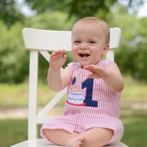 Baby Boy First Birthday Outfit Sleeveless 1st Birthday Romper Jumpsuit One Piece Bodysuit Infant Onesie Clothes in Kuwait