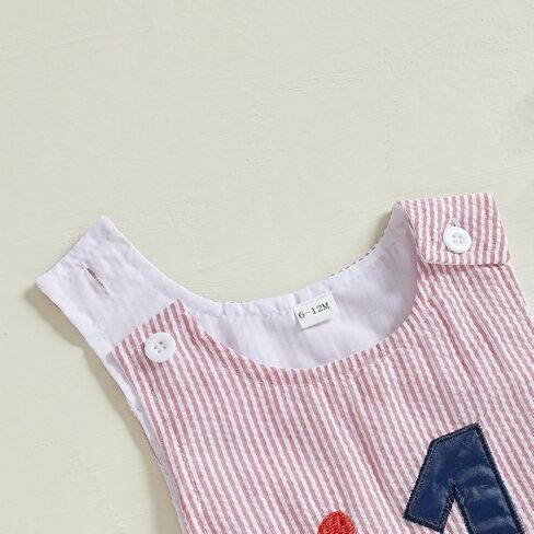 Baby Boy First Birthday Outfit Sleeveless 1st Birthday Romper Jumpsuit One Piece Bodysuit Infant Onesie Clothes in Kuwait