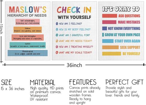3 Pieces Canvas Wall Art, Nursery Decor, Kids Room Wall Decor, Educational Posters for Classroom & Kindergarten, Playroom Canvas Decor, Learning Chart Materials Letters, Count to 100, Numbers in Saudi Arabia