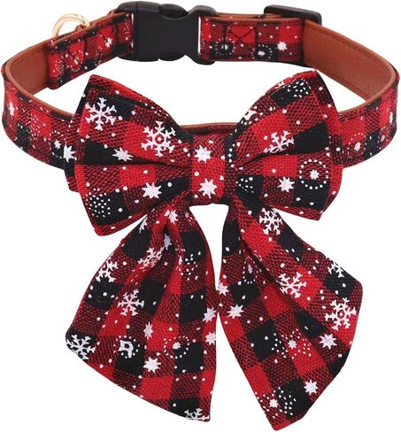 THAIN Velvet Dog Collar with Style Bow Tie, Quick Release Plastic Buckle Adjustable Dog Collars for Small Medium Large Dogs Pets(S, Velvet Pink) in Kuwait