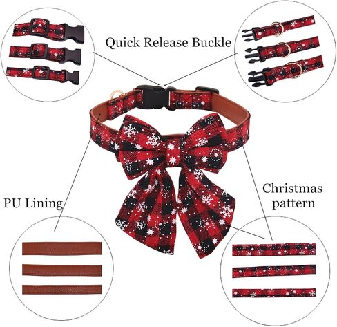 THAIN Velvet Dog Collar with Style Bow Tie, Quick Release Plastic Buckle Adjustable Dog Collars for Small Medium Large Dogs Pets(S, Velvet Pink) in Kuwait