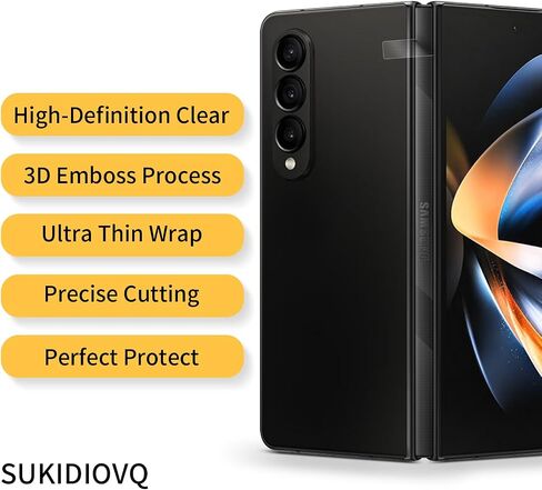 4 Pack for Samsung Galaxy Z Fold 5 Hinge Protector Skin Wrap Phone Cover Film Sticker Carbon Fiber 3M Flexible PVC Vinyl Thin Decal Protective Film for Side Border HD Clear in Saudi Arabia