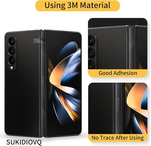 4 Pack for Samsung Galaxy Z Fold 5 Hinge Protector Skin Wrap Phone Cover Film Sticker Carbon Fiber 3M Flexible PVC Vinyl Thin Decal Protective Film for Side Border HD Clear in Saudi Arabia
