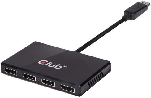 Club3D CSV-6400 Multi Stream Transport (MST) DisplayPort to DisplayPort Multi Monitor Splitter - 4-Port MST Hub - DP 1.2 to 4x DP MST Hub USB powered in Saudi Arabia